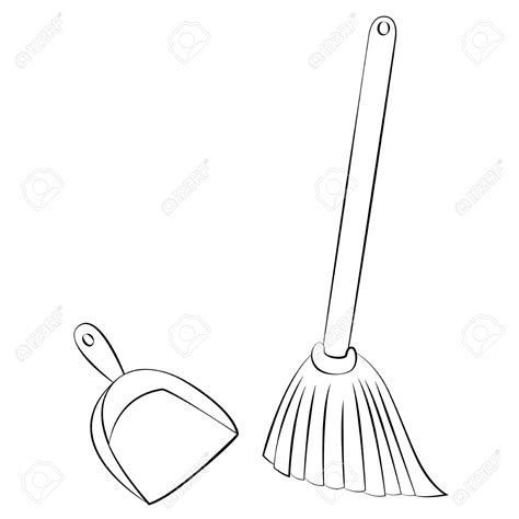How To Draw A Broom And Dustpan