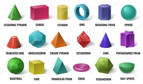 Premium Vector Realistic 3d Color Basic Shapes Solid Colored