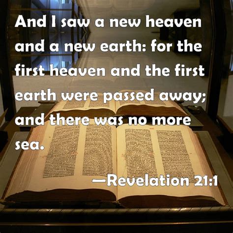 Revelation 211 And I Saw A New Heaven And A New Earth For The First