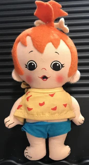 1972 Vintage Knickerbocker Hanna Barbera Flintstones Pebbles Plush Doll