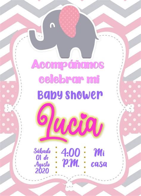Invitación Baby Shower Niña Para Editar
