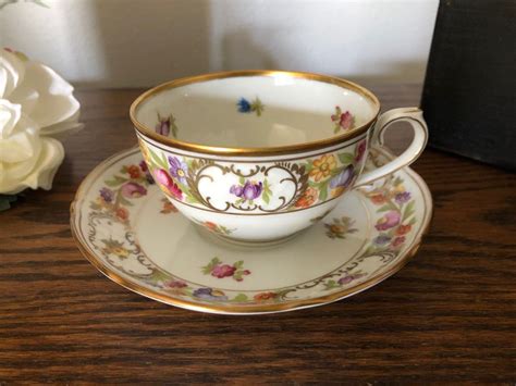 White durable porcelain espresso cups and saucers, 2 oz small demitasse cup with handle, tiny coffee cup set for coffee/tea. Schumann Empress Dresden Flowers Teacup Cup and Saucer Set ...