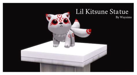 Lil Kitsune Statue Waysims Sims 4 Mods Sims 4 Sims 4 Cc Eyes