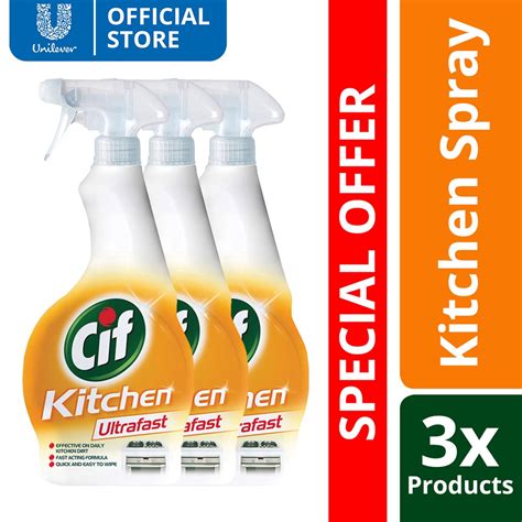 Bundle Cif Kitchen Spray Ultrafast 450ml X3 Lazada Ph