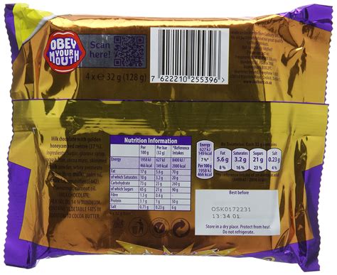 cadbury crunchie chocolate bar 128 g 1 pack 4 bars buy online in uae grocery products