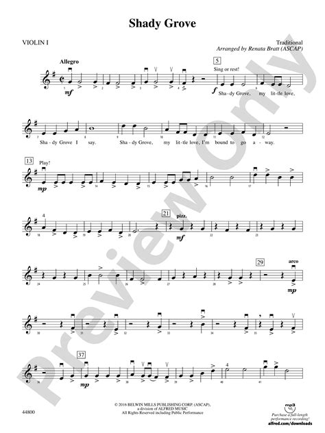 Shady Grove 1st Violin 1st Violin Part Digital Sheet Music Download