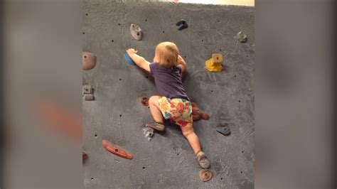 This Toddler Is Rock Climbing Like A Pro Youtube