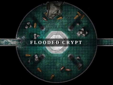 Flooded Crypt Battlemap Dnd Battle Map D D Battle Map Dungeons And