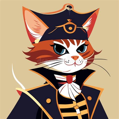 Of A Cat In A Pirate Costume Vector Generative Ai Stock Vector