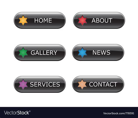 Web Navigation Buttons Royalty Free Vector Image