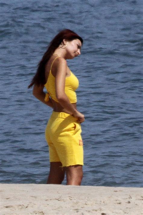 Emily Ratajkowski At A Photoshoot For Her Swimwear Brand At A Beach In