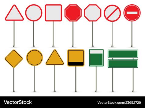 Set Of Blank Road Signs Royalty Free Vector Image