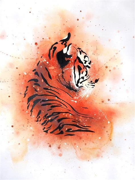 Royal Bengal Tiger Tirage dart Espèces menacées Etsy France Tigre