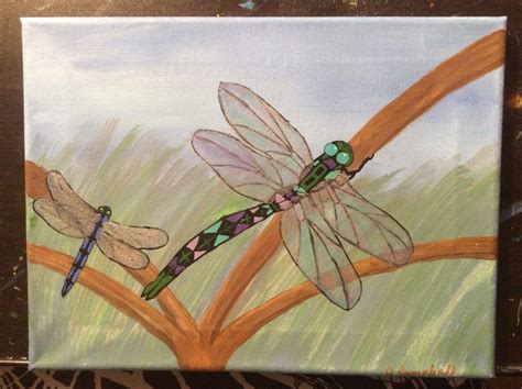 Acrylic Canvas Painting Dragonflies Painting Canvas Painting