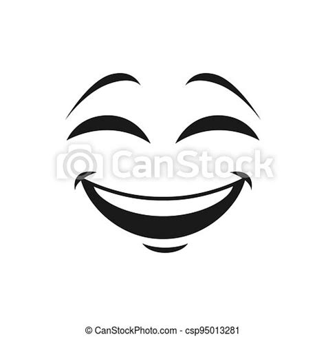 Cartoon Face Vector Icon Happy Laughing Emoji Cartoon Face Vector