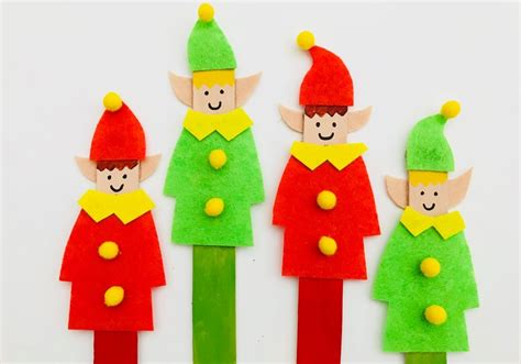Popsicle Stick Elf Craft Kids Crafts