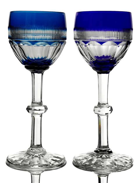 French Saint Louis Crystal Wine Glasses Set Of 6 Colored Crystal White