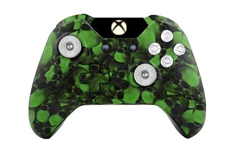 Big Green Skull Hydro Dipped Xbox One Wireless Controller With Nickel
