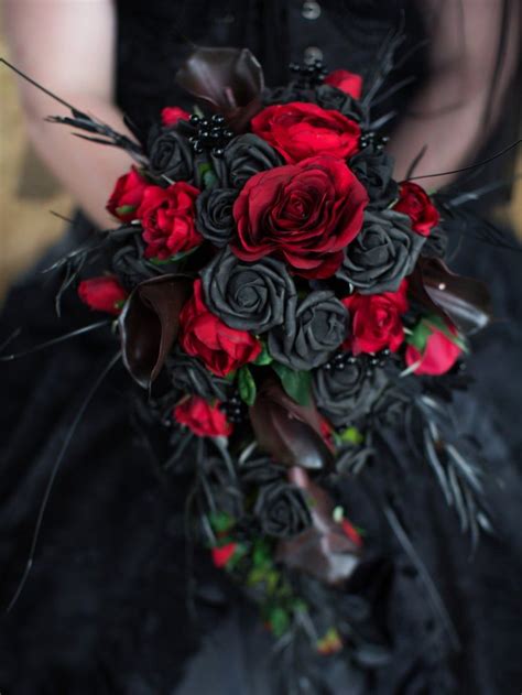 Gothic Bride Bouquet Wedding Flowers Custom Made To Your Etsy Dark