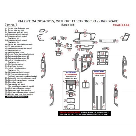 Remin® Kia Optima 2015 Dash Kit