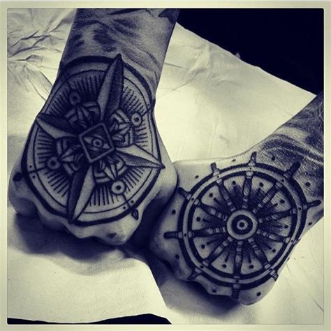 Awesome Compass Hand Tattoo Ocean Tattoos Finger Tattoos Tattoos