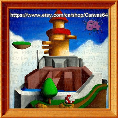 Whomps Fortress Canvas Print Super Mario 64 Painting Etsy