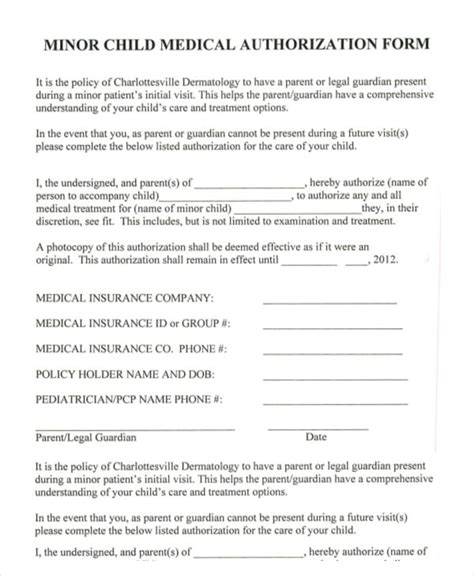 Free Printable Medical Consent Form For Minor Printable Forms Free Online