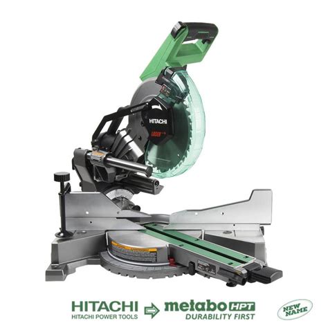 Hitachi 10 In 15 Amp Dual Bevel Sliding Laser Compound Miter Saw At