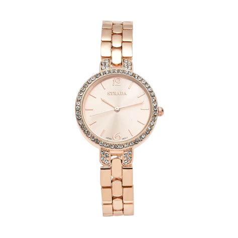 Buy Strada Austrian Crystal Japanese Movement Light Rose Gold Dial Watch In Rosetone 30 20mm