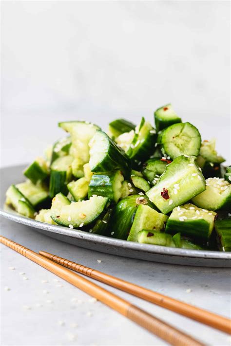 Smashed Cucumber Salad A Light And Refreshing Side Dish Jo Eats