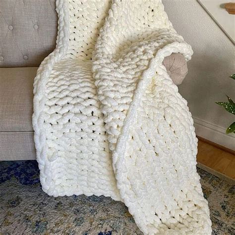 Chunky Knitted Blanket Chunky Knit Blanket Big Knit Blanket Giant