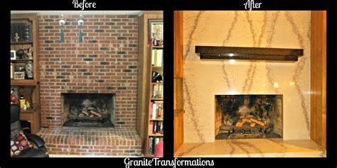 Before And After Photo Of A Recent Fireplace Transformation Done By