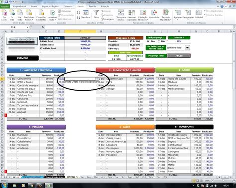 Planilha Excel Gastos Pessoais Microsoft Office Clube Do Hardware