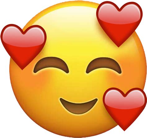 Emoji Apple Emojiface Cute Heart Face Emoji Png Transparent Png