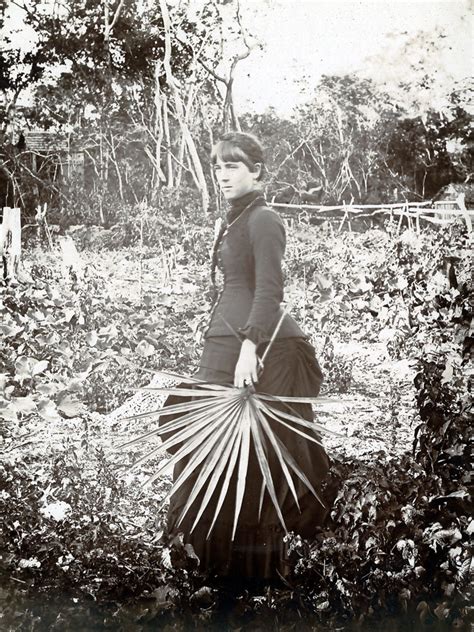 Miss Matheson Posing With Coconut Plants 1892 1893 · Um Libraries
