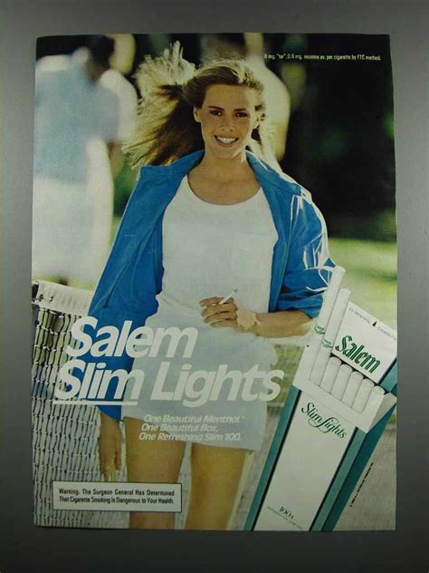 1983 Salem Slim Lights Cigarettes Ad Tennis 1980 89