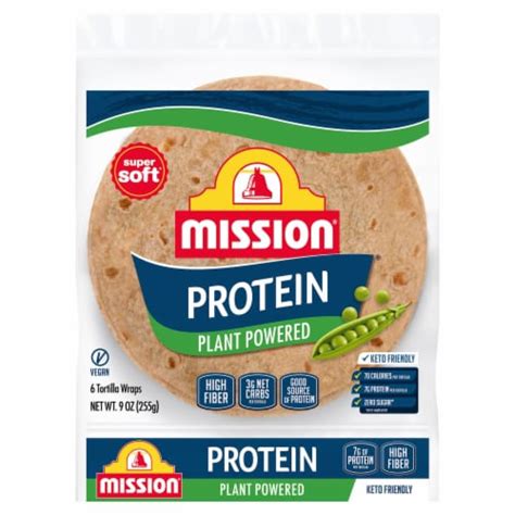 Mission® Protein Plant Powered Tortilla Wraps 6 Ct 9 Oz Fred Meyer