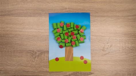 3d Paper Apple Tree Craft Paper Craft Diy Craft Ideas