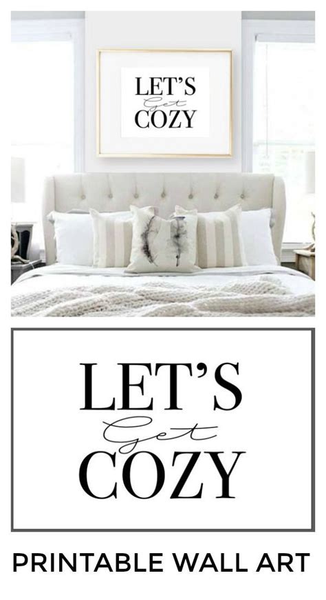 Printable Lets Get Cozy Sign Wall Print Home Decor Wall Art Quote