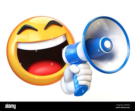 Emoji Holding Loudspeaker Isolated On White Background Emoticon