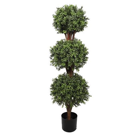 Artificial Buxus Boxwood Triple Ball Topiary Tree Artificial Eden