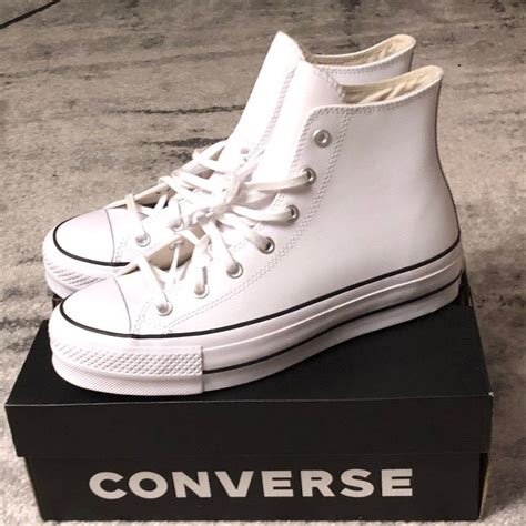 Converse Leather Platform High Tops 10 On Mercari Converse Leather