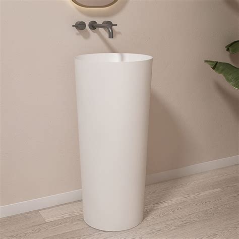 Round Freestanding Home Pedestal Sinks Bathroom Wash Basin Tw Z215