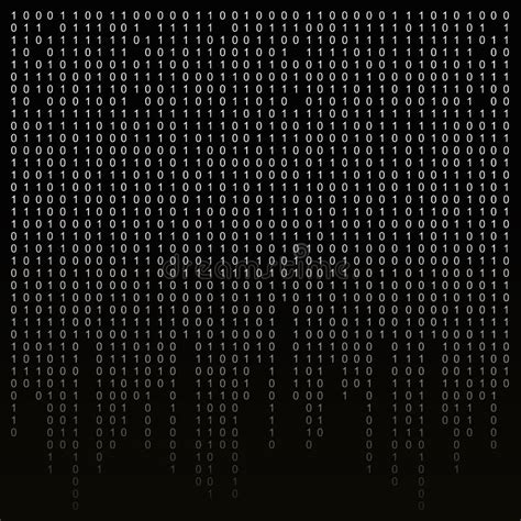 Binary Code Black And White Background With Digits On Screen Algorithm