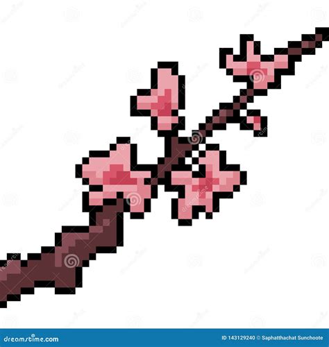 Vector Pixel Art Sakura Tree Stock Vector Illustration Of Sakura
