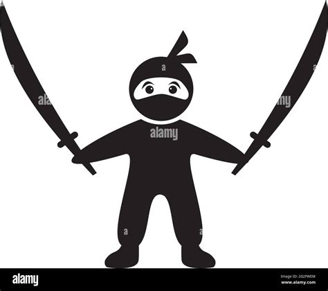 Black Ninja Icon Logo Design Vector Template Stock Vector Image And Art