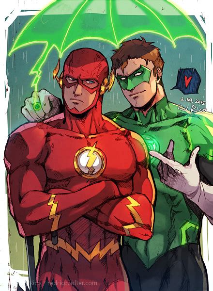 Green Lantern The Flash Hal Jordan And Barry Allen Dc Comics And 2 More Drawn By Redrico