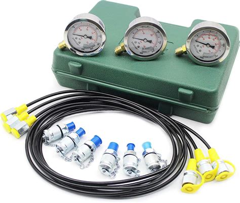 Sinocmp Upgraded Version Hydraulic Pressure Gauge Kit Excavator