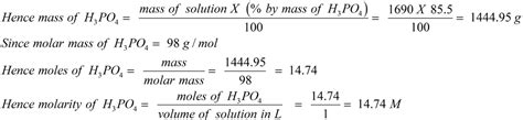 Co Nh2 2 Molar Mass - Answered: A concentrated phosphoric acid solution… | bartleby