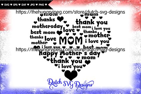 Mom Heart Cutting File Mom Svg Mothers Day Svg Mother Svg Heart By